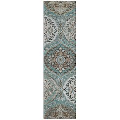 Machine Washable Indoor/Outdoor Chantille ACN2698 Teal 2'3" x 7'6" Runner Rug