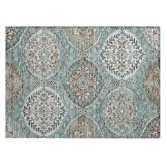 Machine Washable Indoor/Outdoor Chantille ACN2698 Teal 1'8" x 2'6" Rug