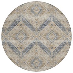 Machine Washable Indoor/Outdoor Chantille ACN2699 Brown 8' x 8' Round Rug