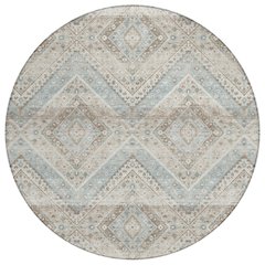Machine Washable Indoor/Outdoor Chantille ACN2699 Ivory 8' x 8' Round Rug