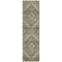Machine Washable Indoor/Outdoor Chantille ACN2699 Green 2'3" x 7'6" Runner Rug