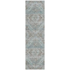 Machine Washable Indoor/Outdoor Chantille ACN2699 Teal 2'3" x 7'6" Runner Rug