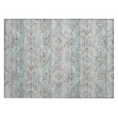 Machine Washable Indoor/Outdoor Chantille ACN2699 Teal 1'8" x 2'6" Rug