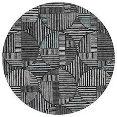 Machine Washable Indoor/Outdoor Chantille ACN2700 Black 8' x 8' Round Rug