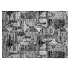 Machine Washable Indoor/Outdoor Chantille ACN2700 Black 1'8" x 2'6" Rug