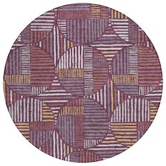 Machine Washable Indoor/Outdoor Chantille ACN2700 Purple 8' x 8' Round Rug