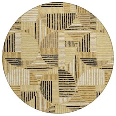 Machine Washable Indoor/Outdoor Chantille ACN2700 Gold 8' x 8' Round Rug