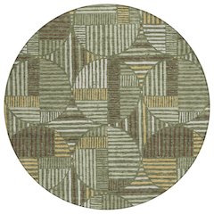 Machine Washable Indoor/Outdoor Chantille ACN2700 Green 8' x 8' Round Rug