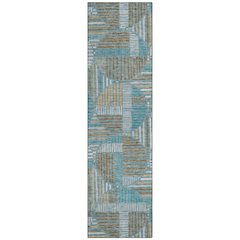 Machine Washable Indoor/Outdoor Chantille ACN2700 Teal 2'3" x 7'6" Runner Rug