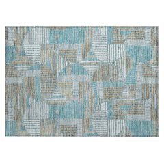 Machine Washable Indoor/Outdoor Chantille ACN2700 Teal 1'8" x 2'6" Rug