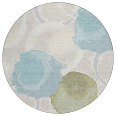 Machine Washable Indoor/Outdoor Chantille ACN2701 Ivory 8' x 8' Round Rug