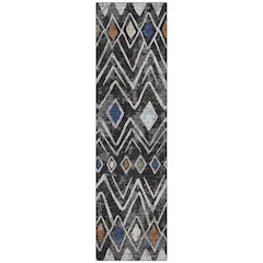 Machine Washable Indoor/Outdoor Chantille ACN2702 Black 2'3" x 7'6" Runner Rug