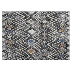 Machine Washable Indoor/Outdoor Chantille ACN2702 Black 1'8" x 2'6" Rug