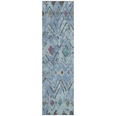 Machine Washable Indoor/Outdoor Chantille ACN2702 Blue 2'3" x 7'6" Runner Rug