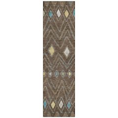 Machine Washable Indoor/Outdoor Chantille ACN2702 Brown 2'3" x 7'6" Runner Rug