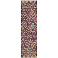 Machine Washable Indoor/Outdoor Chantille ACN2702 Purple 2'3" x 7'6" Runner Rug