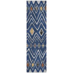 Machine Washable Indoor/Outdoor Chantille ACN2702 Blue 2'3" x 7'6" Runner Rug