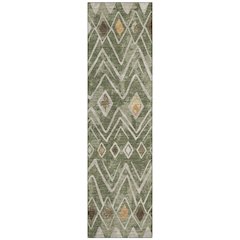 Machine Washable Indoor/Outdoor Chantille ACN2702 Green 2'3" x 7'6" Runner Rug