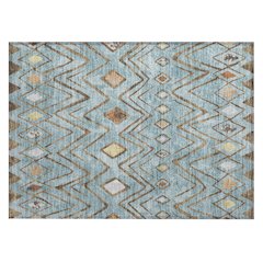 Machine Washable Indoor/Outdoor Chantille ACN2702 Teal 1'8" x 2'6" Rug