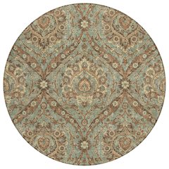 Machine Washable Indoor/Outdoor Chantille ACN2703 Green 8' x 8' Round Rug