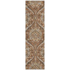Machine Washable Indoor/Outdoor Chantille ACN2703 Orange 2'3" x 7'6" Runner Rug