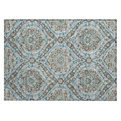 Machine Washable Indoor/Outdoor Chantille ACN2703 Teal 1'8" x 2'6" Rug