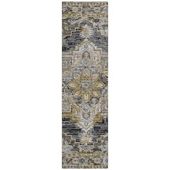 Machine Washable Indoor/Outdoor Chantille ACN2704 Black 2'3" x 7'6" Runner Rug