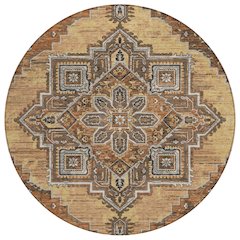 Machine Washable Indoor/Outdoor Chantille ACN2704 Orange 8' x 8' Round Rug