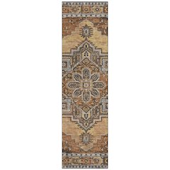 Machine Washable Indoor/Outdoor Chantille ACN2704 Orange 2'3" x 7'6" Runner Rug