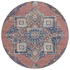 Machine Washable Indoor/Outdoor Chantille ACN2704 Red 8' x 8' Round Rug
