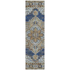 Machine Washable Indoor/Outdoor Chantille ACN2704 Blue 2'3" x 7'6" Runner Rug