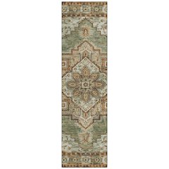 Machine Washable Indoor/Outdoor Chantille ACN2704 Green 2'3" x 7'6" Runner Rug