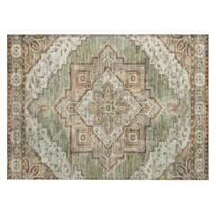 Machine Washable Indoor/Outdoor Chantille ACN2704 Green 1'8" x 2'6" Rug