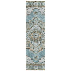 Machine Washable Indoor/Outdoor Chantille ACN2704 Teal 2'3" x 7'6" Runner Rug
