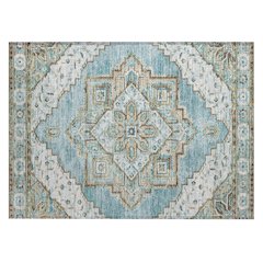 Machine Washable Indoor/Outdoor Chantille ACN2704 Teal 1'8" x 2'6" Rug