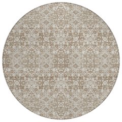 Machine Washable Indoor/Outdoor Chantille ACN2705 Brown 8' x 8' Round Rug