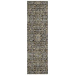 Machine Washable Indoor/Outdoor Chantille ACN2705 Black 2'3" x 7'6" Runner Rug