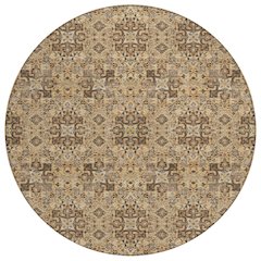 Machine Washable Indoor/Outdoor Chantille ACN2705 Orange 8' x 8' Round Rug
