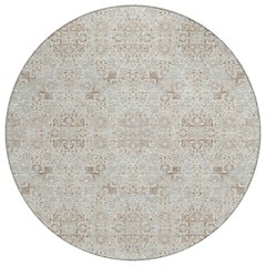 Machine Washable Indoor/Outdoor Chantille ACN2705 Ivory 8' x 8' Round Rug