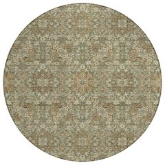Machine Washable Indoor/Outdoor Chantille ACN2705 Green 8' x 8' Round Rug