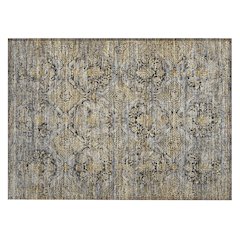 Machine Washable Indoor/Outdoor Chantille ACN2706 Black 1'8" x 2'6" Rug