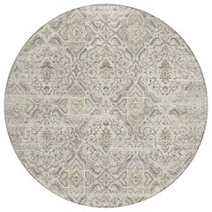 Machine Washable Indoor/Outdoor Chantille ACN2706 Ivory 8' x 8' Round Rug