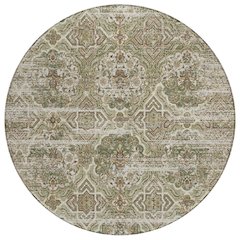 Machine Washable Indoor/Outdoor Chantille ACN2706 Green 8' x 8' Round Rug