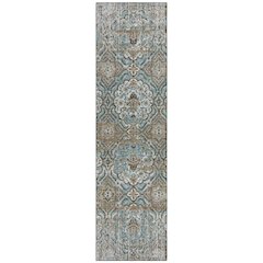 Machine Washable Indoor/Outdoor Chantille ACN2706 Teal 2'3" x 7'6" Runner Rug