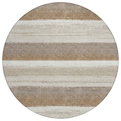 Machine Washable Indoor/Outdoor Chantille ACN2707 Brown 8' x 8' Round Rug