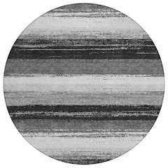 Machine Washable Indoor/Outdoor Chantille ACN2707 Black 8' x 8' Round Rug