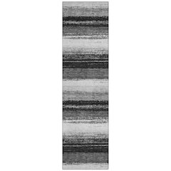 Machine Washable Indoor/Outdoor Chantille ACN2707 Black 2'3" x 7'6" Runner Rug