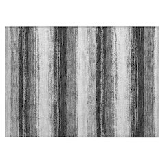 Machine Washable Indoor/Outdoor Chantille ACN2707 Black 1'8" x 2'6" Rug