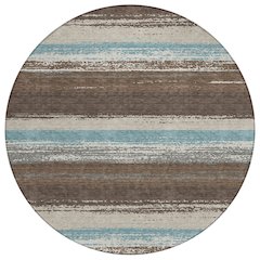 Machine Washable Indoor/Outdoor Chantille ACN2707 Brown 8' x 8' Round Rug