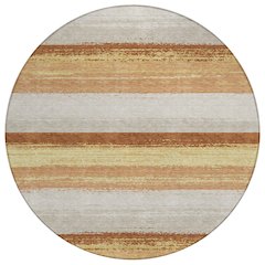 Machine Washable Indoor/Outdoor Chantille ACN2707 Orange 8' x 8' Round Rug
